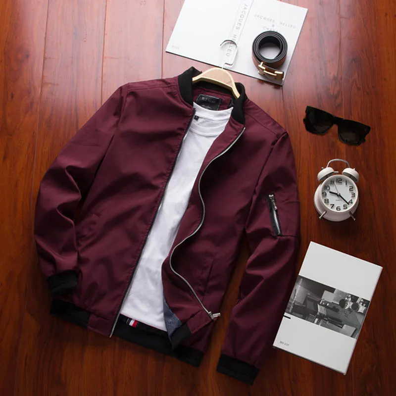 

Spring New Men's Bomber Zipper Jacket Male Casual Streetwear Hip Hop Slim Long Sleeve Coat Men Clothing Plus Size 6XL