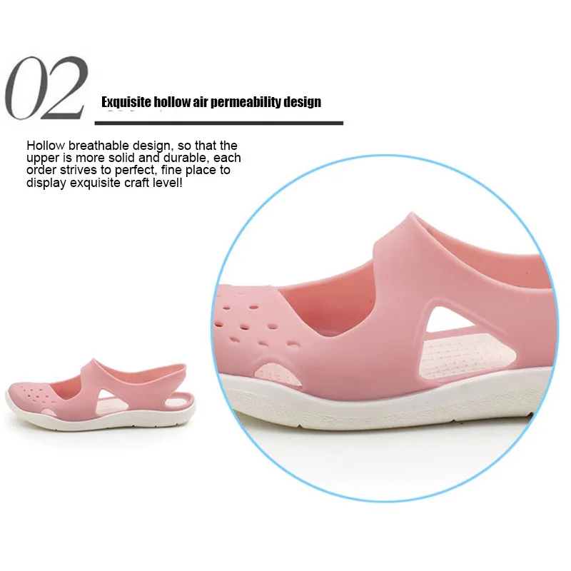 Женские сандалии на плоской подошве для девочек; дышащие Нескользящие летние пляжные сандалии; SEC88