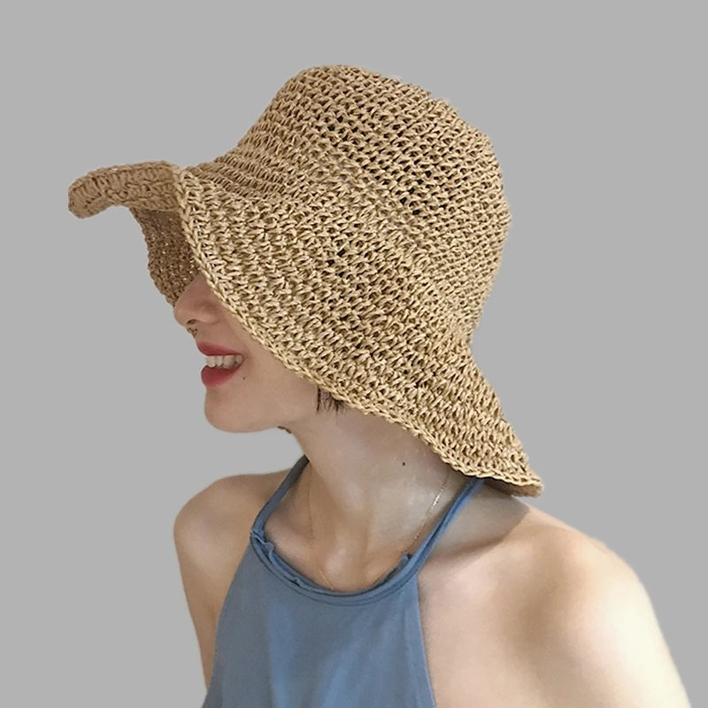 Beach Panama Straw Dome Bucket Hat 