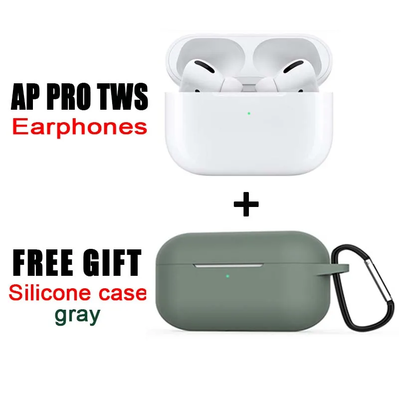 airpods pro earpods Air pro tws, беспроводные bluetooth наушники, наушники, игровая гарнитура, наушники с шумоподавлением, Bluetooth, опт, для apple android - Цвет: Earphone (gray case)