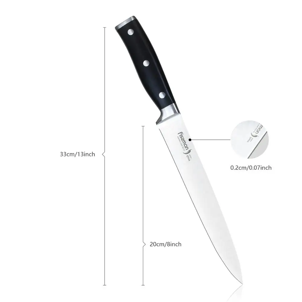 FISSMAN 8 дюймовый разделочный нож серии EPHA Японские Стальные 3Cr13 кухонные ножи для