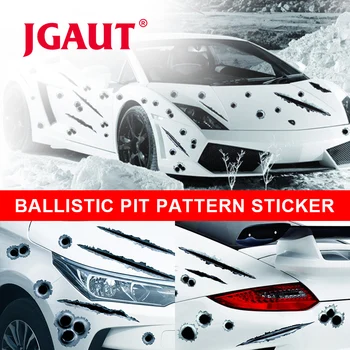 

JGAUT 3D Car Sticker Crack simulation bullet hole car styling Vinyl Decal Body Accessories Auto Stickers