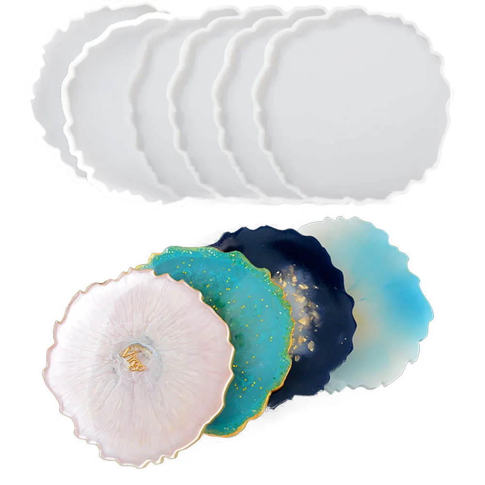Coaster irregular criativo molde de silicone resina cola epoxy moldes de fundição para fazer falso ágata coasters diy decoração para casa tapetes copo