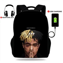 Rapper Xxxtentacion Men Women Fashion Backpack School Bags for Teenager's Gift 