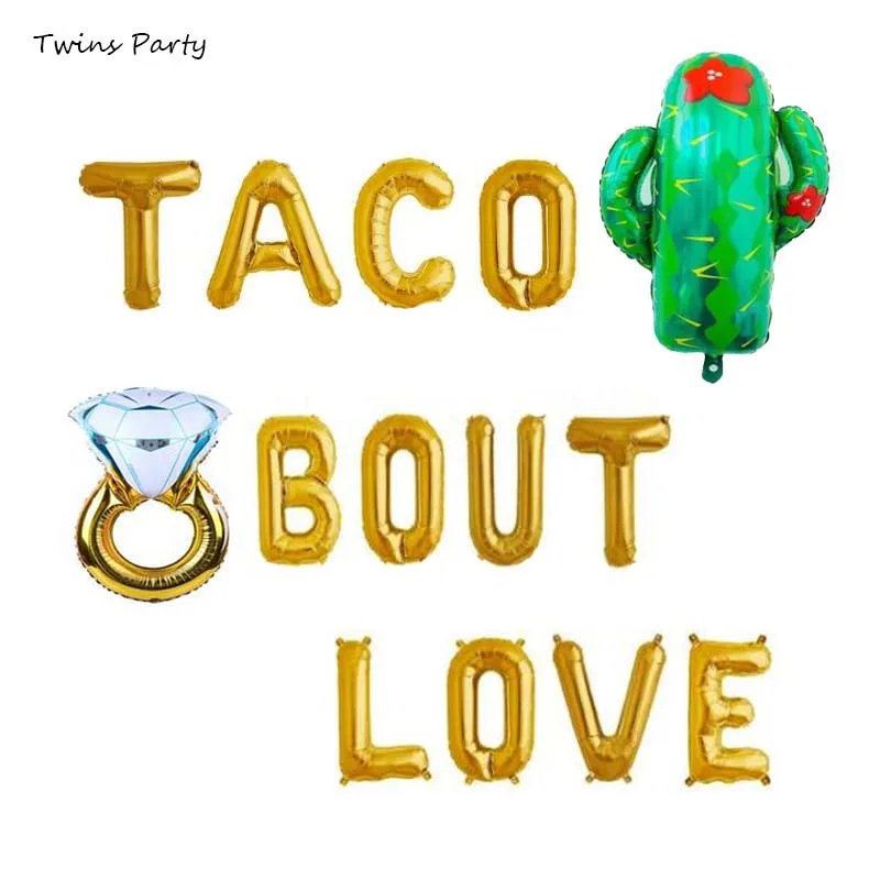 Близнецы вечерние 16 &quotзолото Тако Бут кольцо фольги Воздушные шары девичник