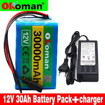 

12V 30Ah 3S12P 11.1V 12.6V Lithium Battery Pack for Inverter Xenon Lamp Solar Street Light Sightseeing Car Etc + charger