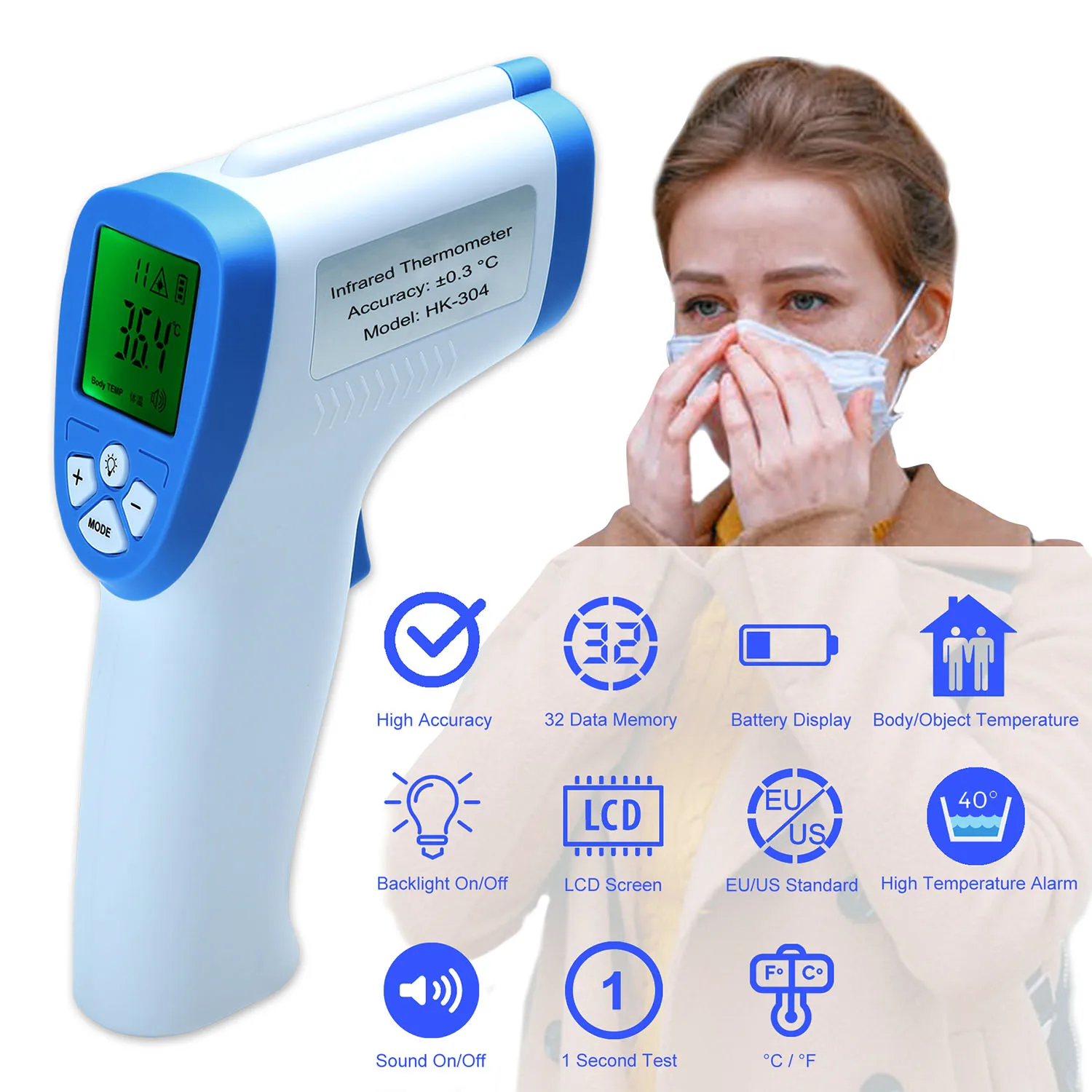 

Non-Contact IR Infrared Thermometer Baby Foreahead Thermometer Body Laser Pyrometer termometro Digital Temperature for Kid Adult