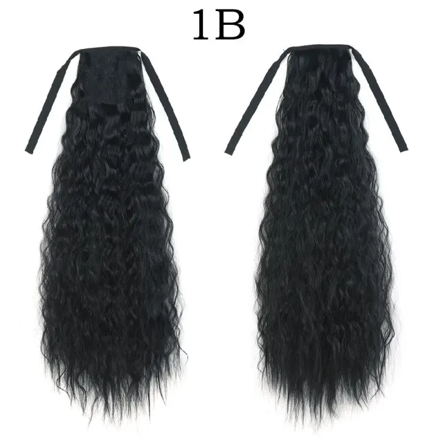 Corn Wavelength Ponytail Synthetic Fake Bandage Hair Extension Black-tailed Blond Girl Heat-resistant Ladies Special Extra Long T1B/613