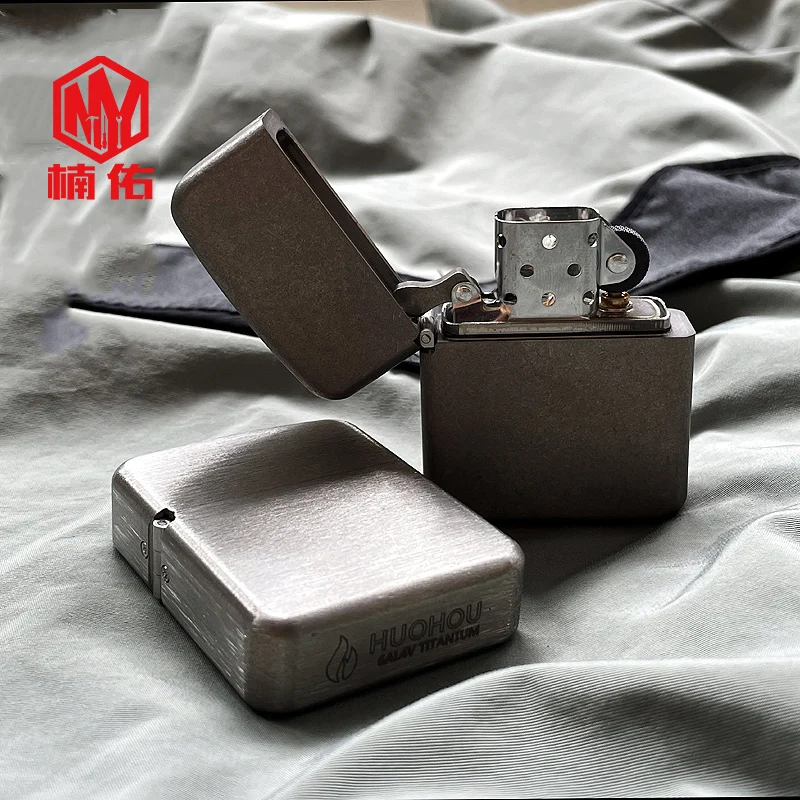 

1PC Titanium Alloy TC4 Thick Shell Machine Windproof Retro Gift Box For Men Kerosene metal case