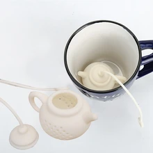 Горячий креативный силиконовый чайный пакетик чайный горшок форма Чайный фильтр безопасная Чистка заварки чайный инструмент-белый