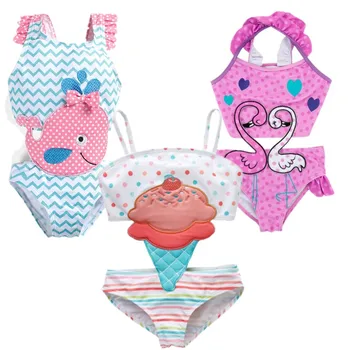 

New Drop Ship One Piece Swimsuit For Girl Children Beach Wear Body Swimwear Mother Whale Cartoon Bathing Suit Baby Bikini
