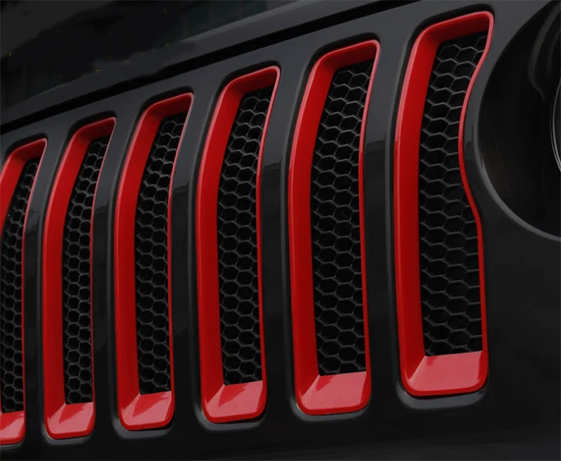 Накладка на переднюю решетку для Jeep Wrangler JL, кольцо для стайлинга, внешние аксессуары, наклейки ABS 9 шт