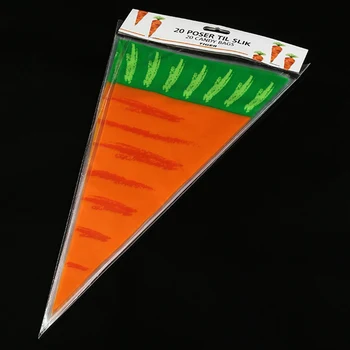 

20pcs Triangle Candy Bag Self Adhesive Cookies Bag DIY Carrot Gift Bag For Easter Party Candy Food Packaging