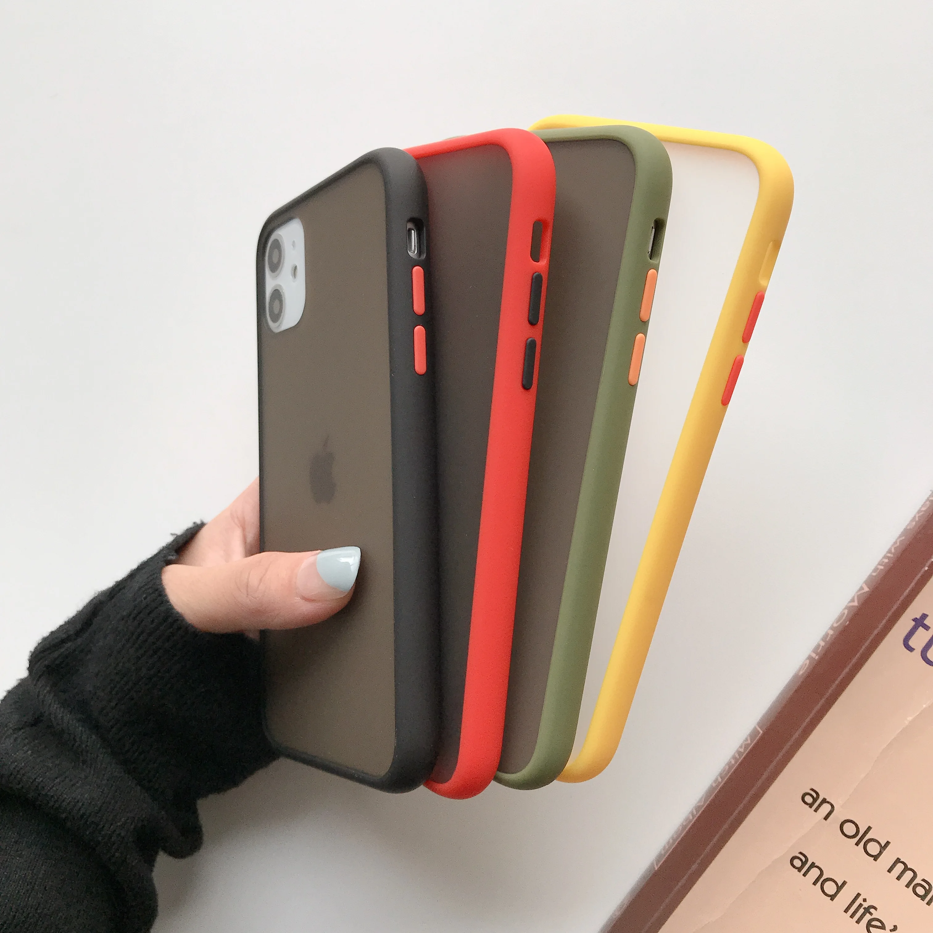 Простой матовый чехол-бампер для IPhone 11 Pro Max XR XS 6S 8 7 Plus Ударопрочный Мягкий ТПУ