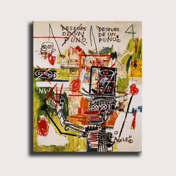 

Jean Michel After Puno graffiti 1 Panel Abstract Wall Art Oil Painting Poster Canvas Painting Print for Living Room Home Decor