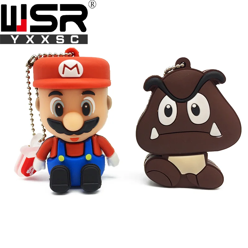 

super mario Usb flash drive 2.0 32gb 64gb 128gb creative cartoon fast actual storage usb stick 4gb 8gb 16gb waterproof gift
