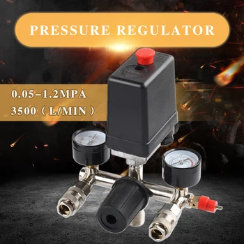 

0.05-1.2MPA Air Compressor Pump Pressure Switch Control Manifold Relief Regulator Control Valve Pressure Gauge