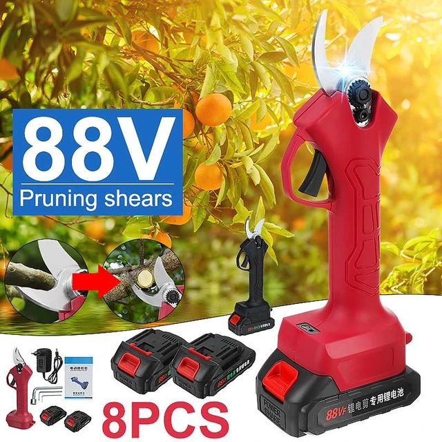 48Vf cordless pruner electric pruning shear with 2pc lithium-ion battery  efficient tree bonsai pruning branches cutter eu plug