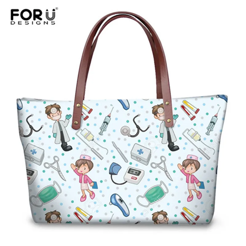 FORUDESIGNS/Для женщин Сумки Дизайнерская обувь для медсестры с узором медведя, женская сумка-тоут Повседневное с лямкой через плечо сумки для девочек Bolsa Feminina - Цвет: H5806AL