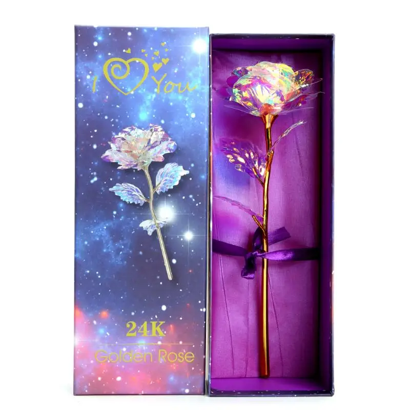 Gift Box Shake 1 шт. 24K позолоченная фольга, Золотая Роза, длится навсегда, любовь, Свадебный декор, освещение для влюбленных, роза, День Святого Валентина, креативный подарок, Прямая поставка - Цвет: Gift Box Shake