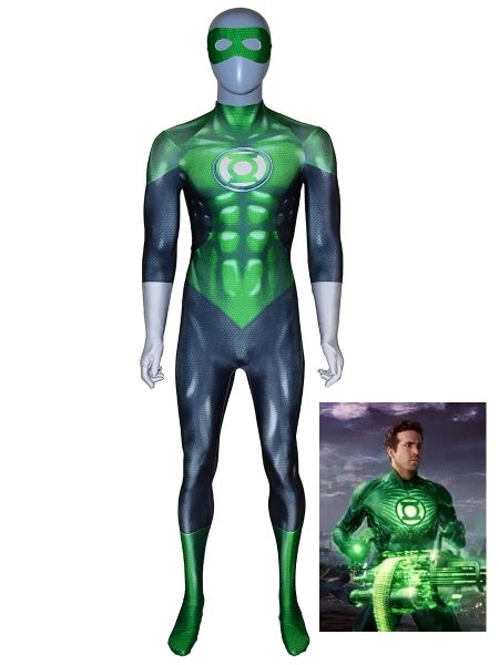 Newest Green Cosplay Costum 3D Ptinted Superhero Costume Spandex Zentai Suit Halloween with Mask | Тематическая одежда и