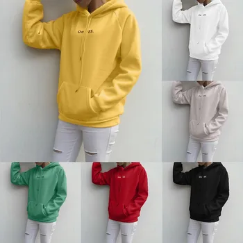 

2019 Winter Sale Fashion Women Long Sleeve Letter Print Solid Blouse Pullover Loose Street Tops Dropshipping free shipping Leisu