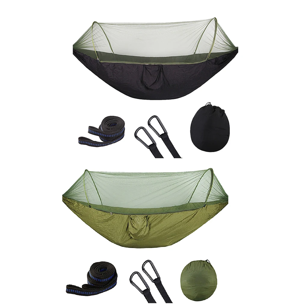 2PCS Outdoor Hammock Hanging Bed with Mosquito Net Camping Swing Tree Tent for Hiking Travel Backpacking