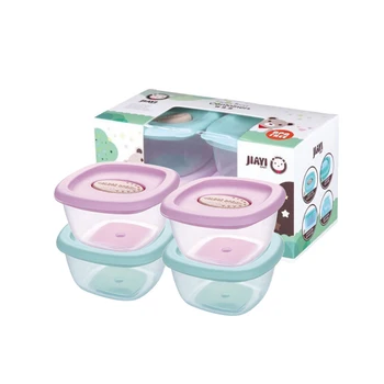 

4Pcs Baby Blocks Food Storage Container Set Reusable Safe for Home Microwave Freezer