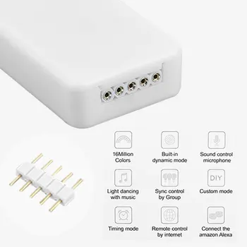 

Mini LED WiFi Controller DC 5-28V 192W for Waterproof RGBW LED Strip Light Adjustable 16 Million Colors with Mobile Phone