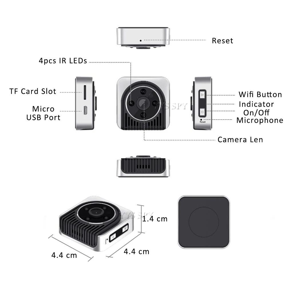 Мини-камера Wifi Espia DVR видеокамера магнитное тело IP микро камера движения Беспроводная P2P ночного видения Поддержка Скрытая TF карта