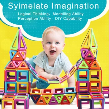 

1 Set 76 Pcs Magnetic Building Blocks Tiles Educational Toys for Baby Kids DIY Gifts