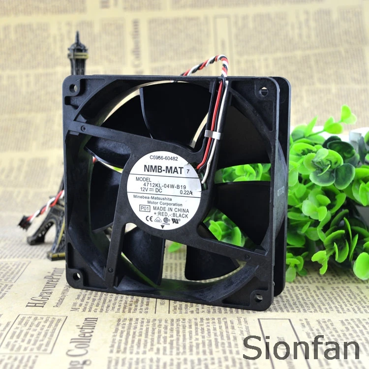 Для оригинальных аутентичных NMB 12032 4712KL-04W-B19 12V 0.22A двойной шариковый бесшумный