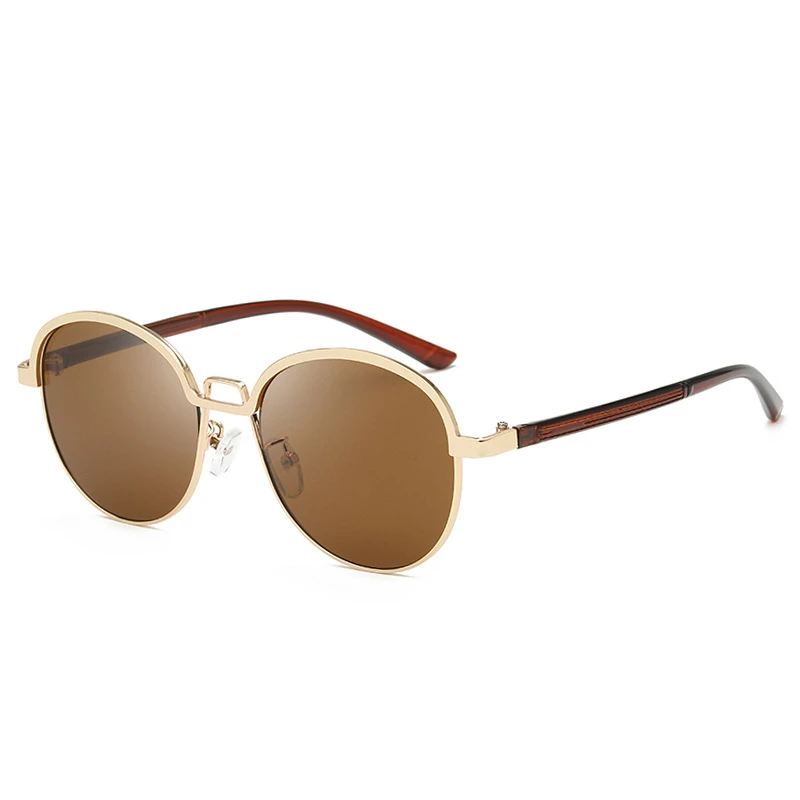 new trend wild sunglasses female Europe and America sunglasses men's UV protection metal retro classic sunglasses women - Цвет линз: NO4.