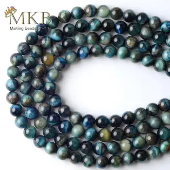 

Natural Stone Blue Tiger Eye Stone Round Beads Space Loose Beads For Jewelry Making 6/8/10mm Diy Bracelet Strand 15“ Wholesale