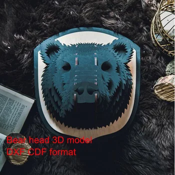 

Bear head 3D model CNC laser cutting file cdr format file vector design drawing