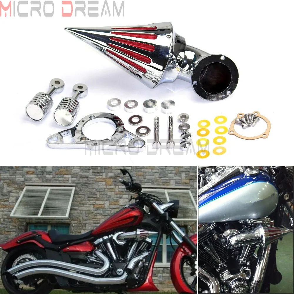 Мотоцикл конус шип очиститель воздуха фильтр крышка комплект для Harley Dyna Street Fat Bob
