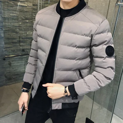 Men's winter coat new cotton coat male 2021 Korean slim padded jacket men's jacket fashion down jacket men's parka coat parka with fur hood Parkas