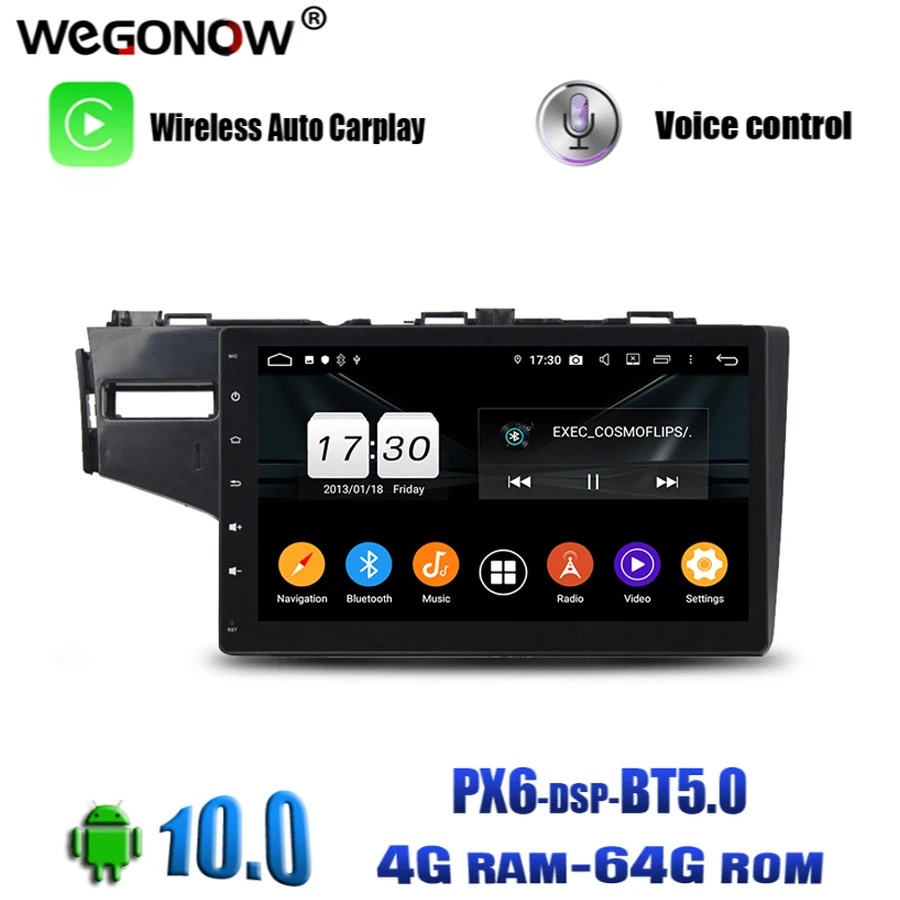 Автомобильная магнитола PX6 DSP IPS Android 10 0 4 Гб 64 ROM GPS navi Map RDS радио wifi 4G Bluetooth 5 для Honda FIT