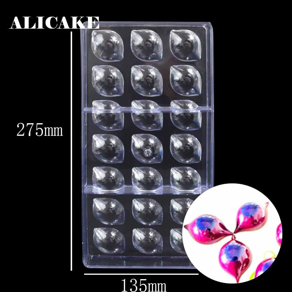 21 Holes 3D polycarbonate chocolate moulds Cake Form Chocolate Bar Molds Plastic Bakery Tools