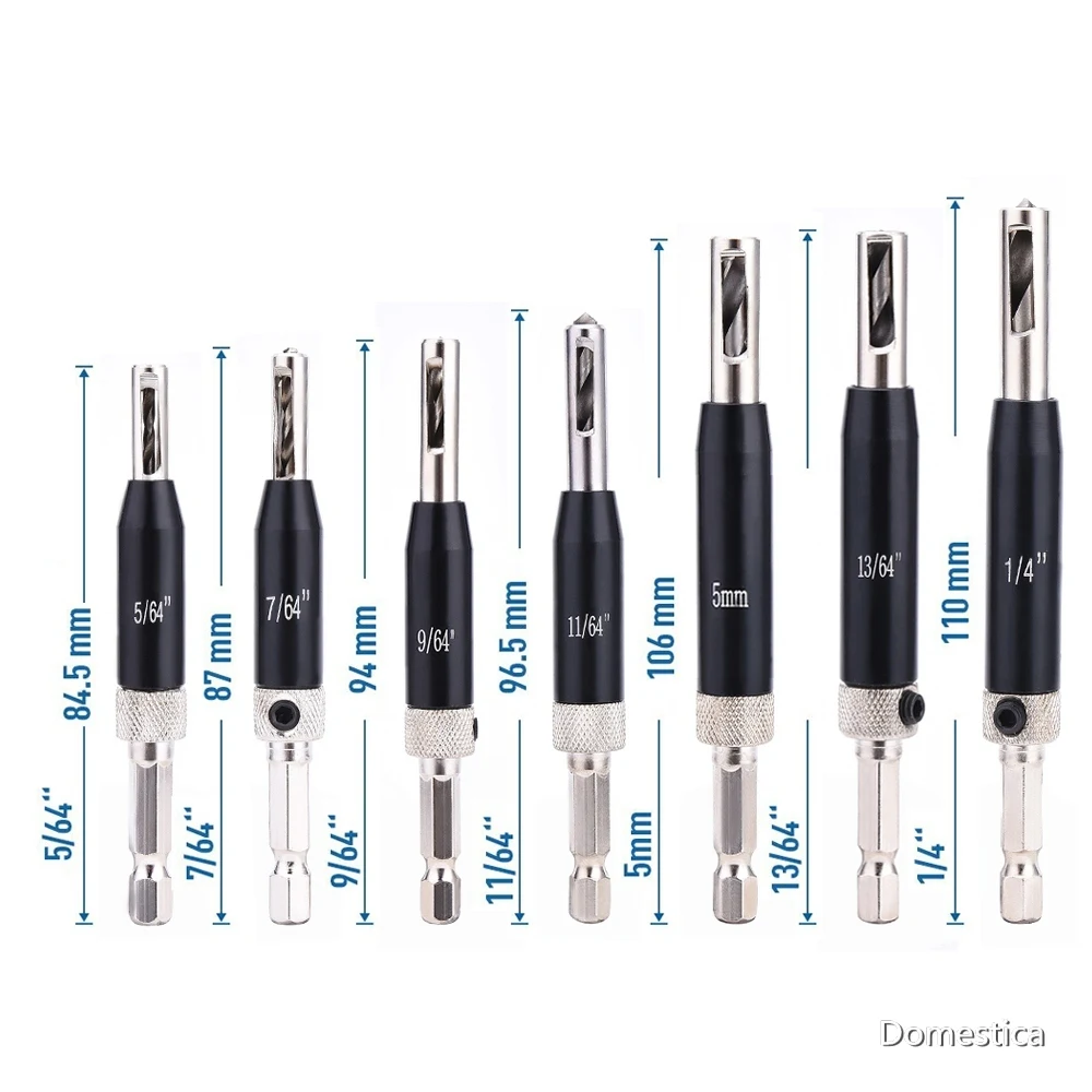 

Lock Hinge Drill Bit Set Oxide Self-Centering Upgraded D30 Hardware Drawer Guide Hole Setting Stainless Steel Black Drill Bit