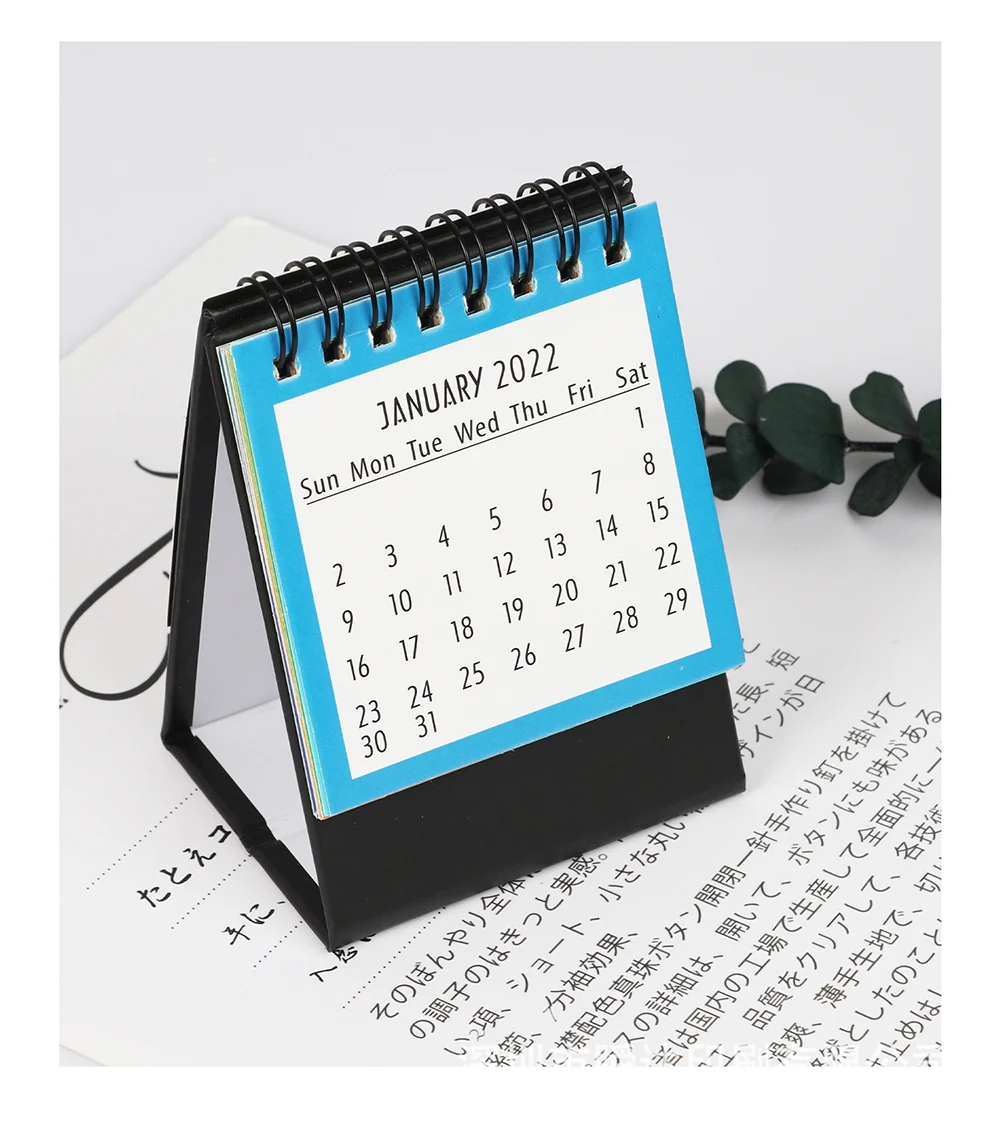 2022 Calendar Simple Black White Grey Desktop Calendar Dual Daily ...