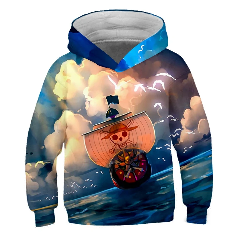 Fashion 3D One Piece Anime Hoodies Kids pullovers Hooded Casual Long Sleeve 3D Print Child Hoodies boy/girl Sweatshirts - Цвет: ET12509