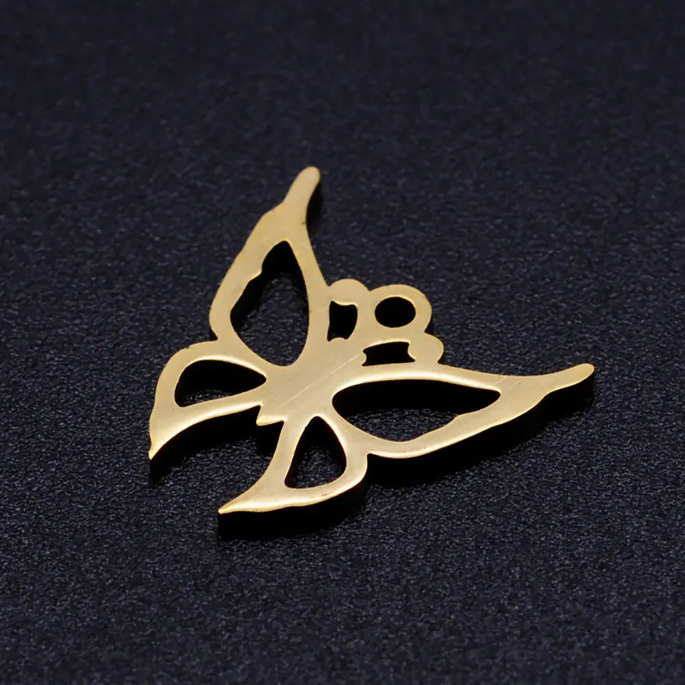 5pcs/lot Simple Butterfly Stainless Steel DIY Charms Wholesale High Polished Factory Sale Never Tarnish | Украшения и аксессуары