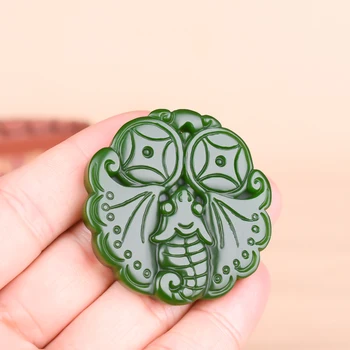 

Natural Green Handmade Bat Jade Pendant Jewelry Necklace In Front of Your Eyes Jade Bat Jade Pendant Hand Carved Men and Women