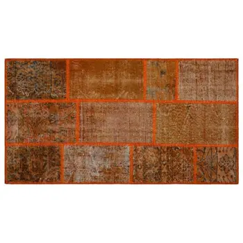 

Handmade Red Vintage Overdyed Patchwork Area Rug 080x150 Cm-2'7''X4'11''