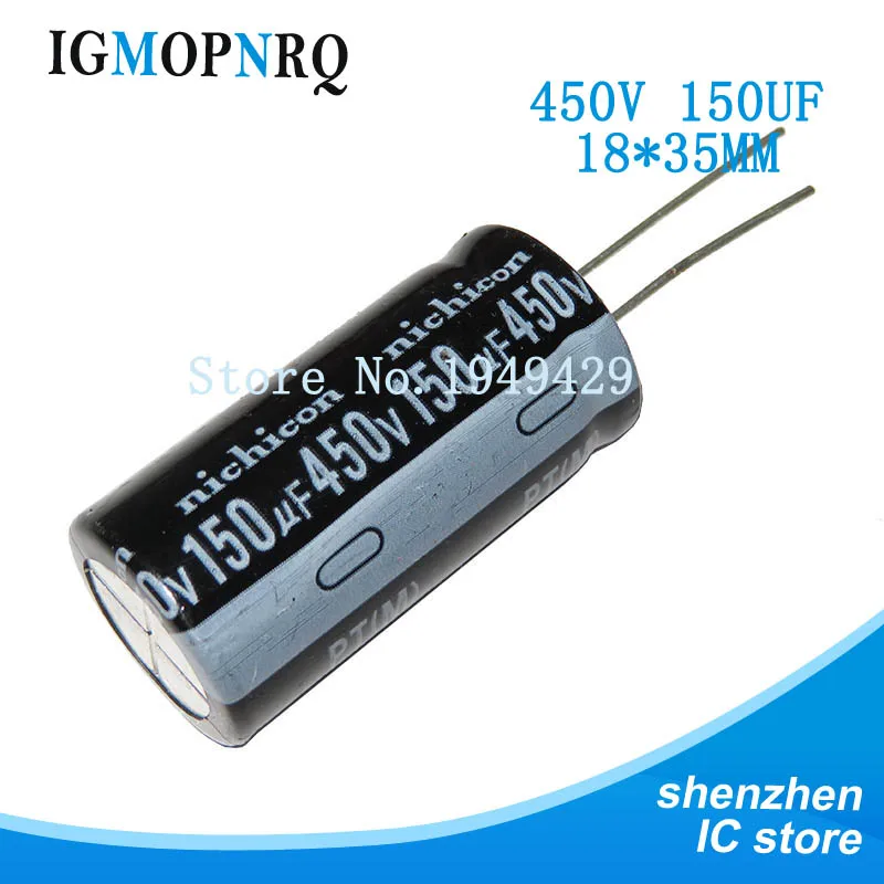 5pcs 450V150UF 18 * 35 100UF 450V 18x35mm 450v150 new aluminum electrolytic capacitor electrolytic capacitor aluminum capacitor aluminum electrolytic capacitor