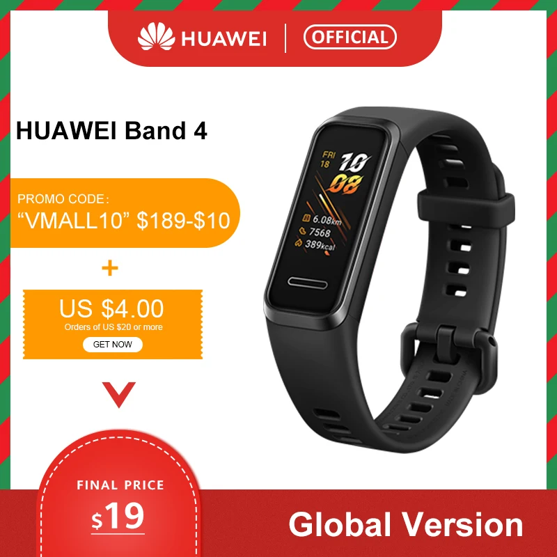  Global version Huawei Band 4 Smart Wristband 0.95'' Color USB-inside AMOLED Screen Heart Rate track - 4000246896159