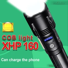 

600000 LM XHP160 Most Powerful Led Flashlight 18650 USB Rechargeable Torch Tactical Flashlight High Power Super COB Flash Light