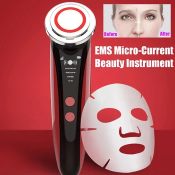 

5 in 1 LED Skin Tightening Mesotherapy Facial LED Photon Skin Rejuvenation Anti Aging RF EMS Beauty Skin Care Tool Face Massage