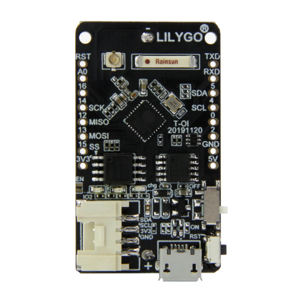 TTGO T-OI ESP8266 Chip Rechargeable 16340 Battery Holder And WS2812 RGB Expansion Board | Электроника
